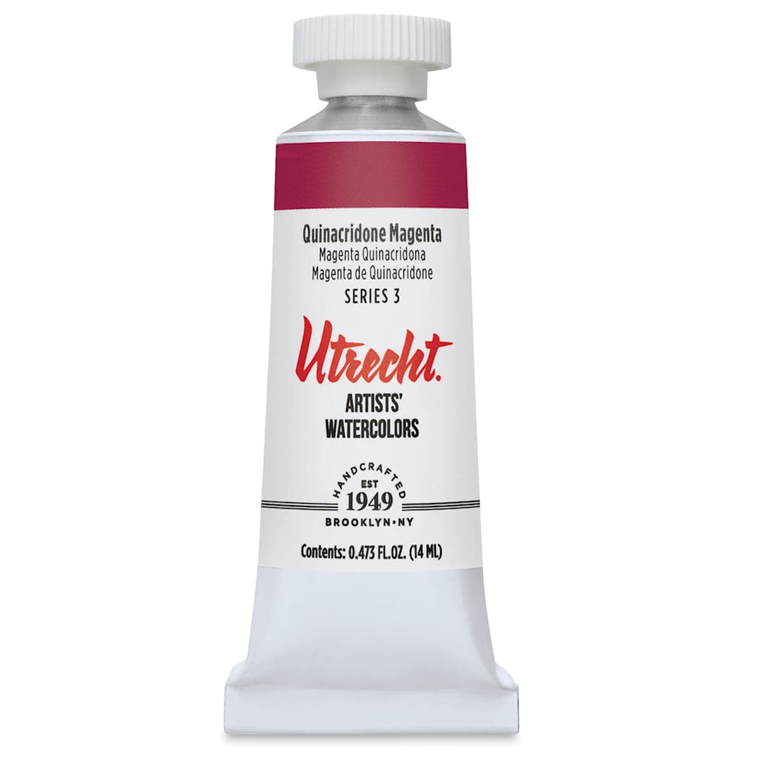 Open in modal - Utrecht Artists' Watercolor Paint - Quinacridone Magenta, 14 ml, Tube (Front)