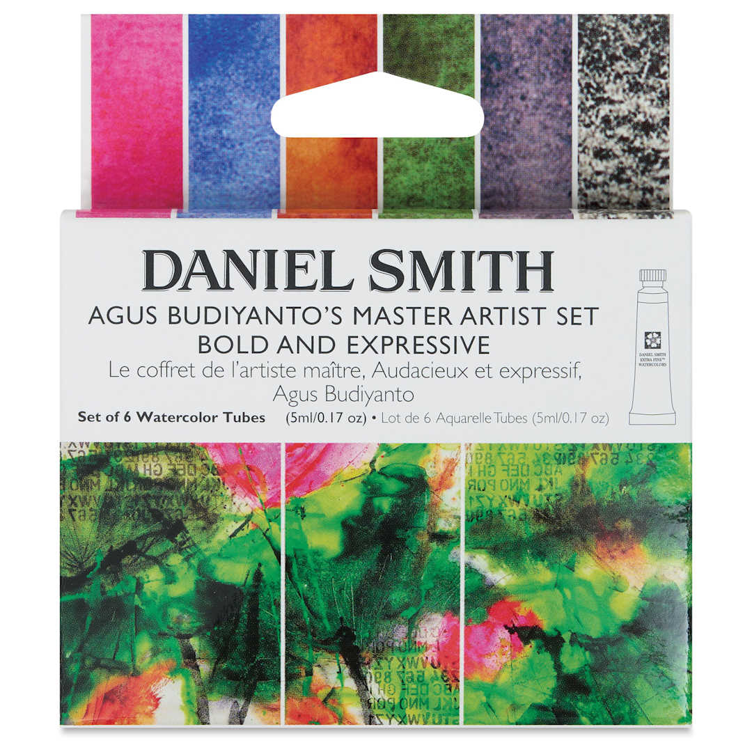 Open in modal - Daniel Smith Extra Fine Watercolor - Agus Budiyanto Master Artist Bold and Expressive, Set of 6, 5 ml Tubes front of package