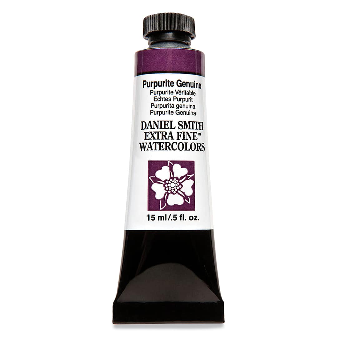 Open in modal - Daniel Smith Extra Fine Watercolor - PrimaTek, Purpurite Genuine, 15 ml Tube and swatch