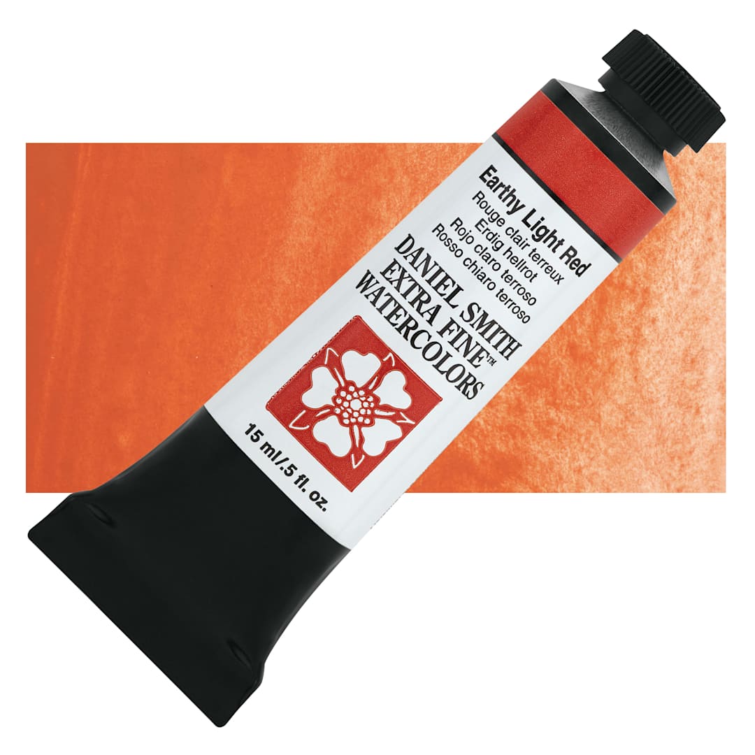 Open in modal - Daniel Smith Extra Fine Watercolor - Earthy Light Red, 15 ml Tube  and swatch