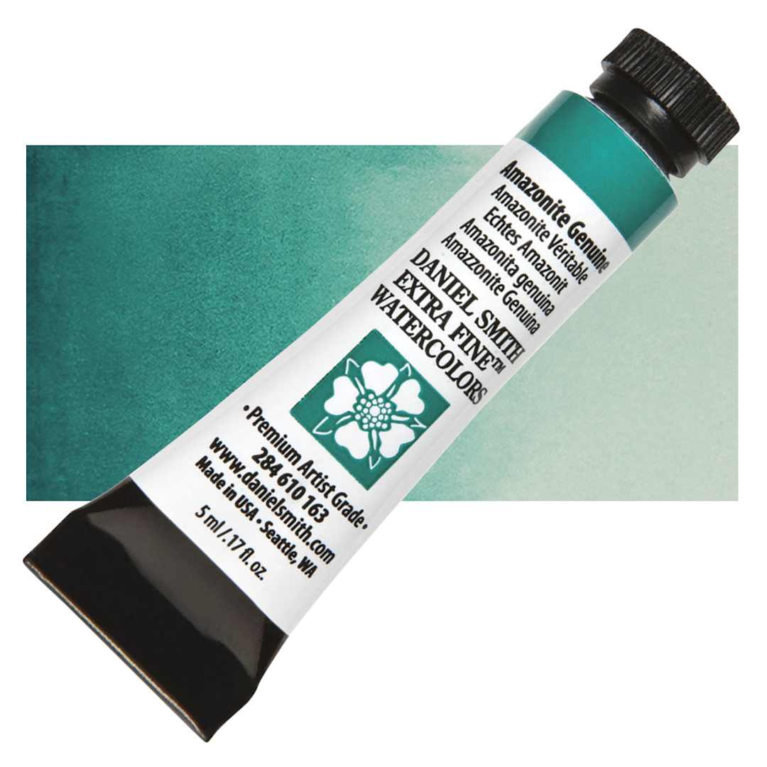 Open in modal - Daniel Smith Extra Fine Watercolor - PrimaTek, Amazonite Genuine, 5 ml Tube and swatch