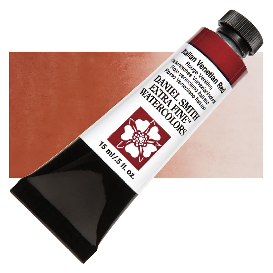 Open in modal - Daniel Smith Extra Fine Watercolor - Italian Venetian Red, 15 ml Tube and swatch