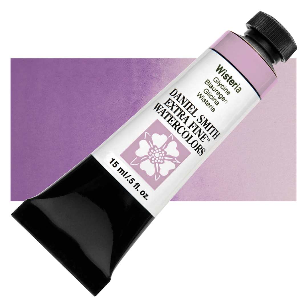 Open in modal - Daniel Smith Extra Fine Watercolor - Wisteria, 15 ml tube and swatch