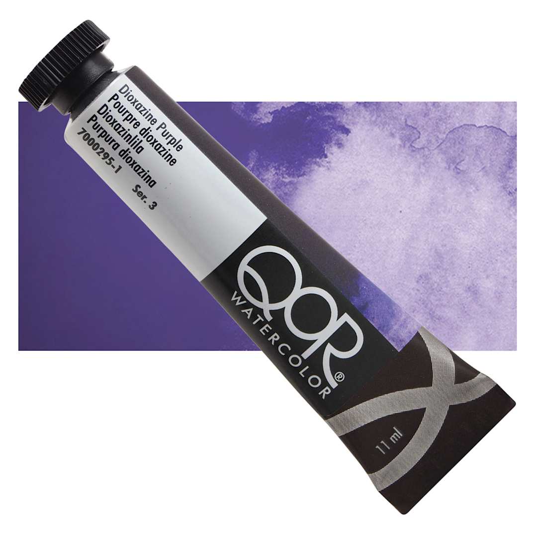 Open in modal - QoR Modern Watercolor - Dioxazine Purple, 11 ml tube and swatch