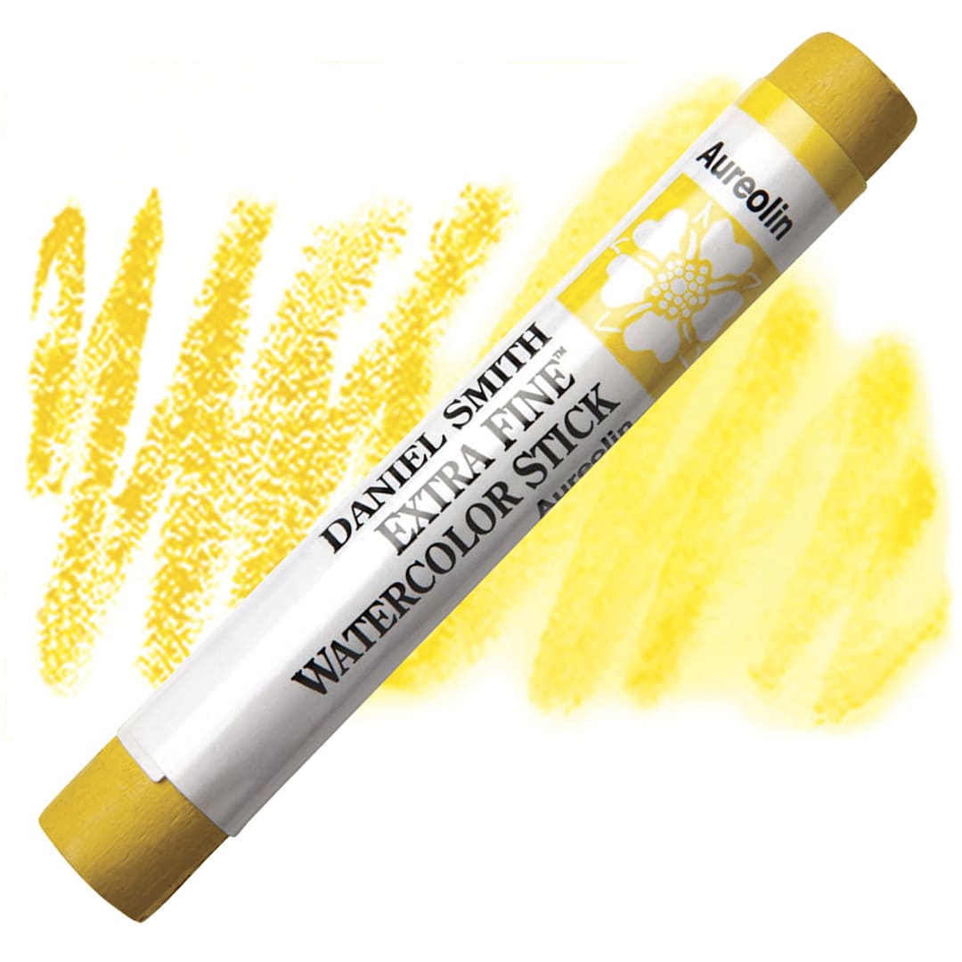 Open in modal - Daniel Smith Watercolor Stick - Aureolin stick and swatch