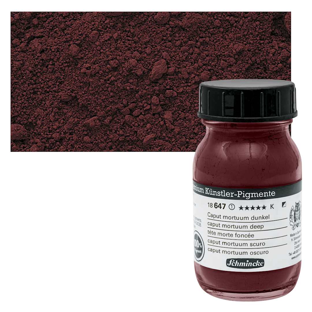 Open in modal - Schmincke Pigment - Caput Mortuum Deep, 100 ml Jar and swatch