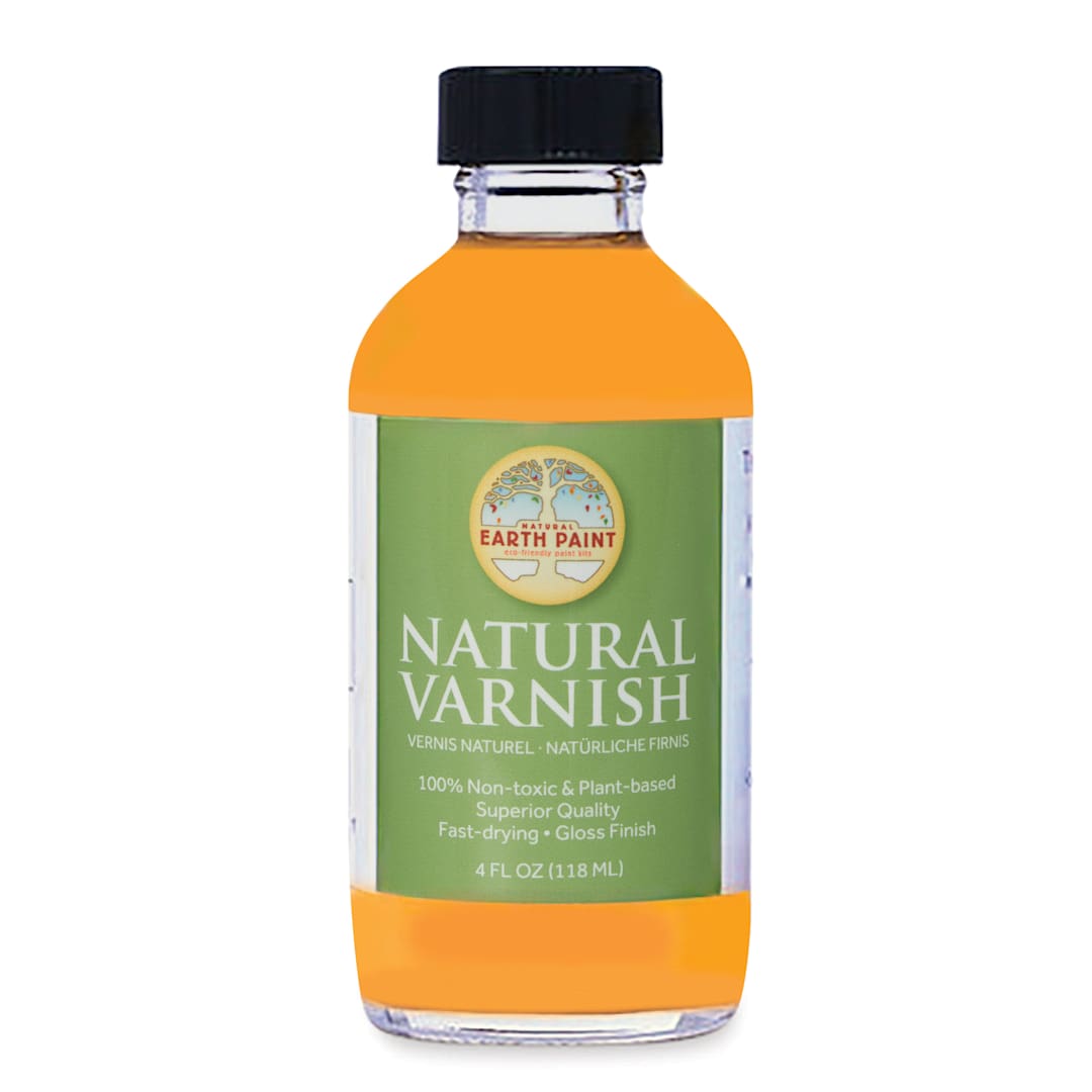 Open in modal - Natural Earth Paint Natural Varnish - 4 oz Glass Bottle, front view