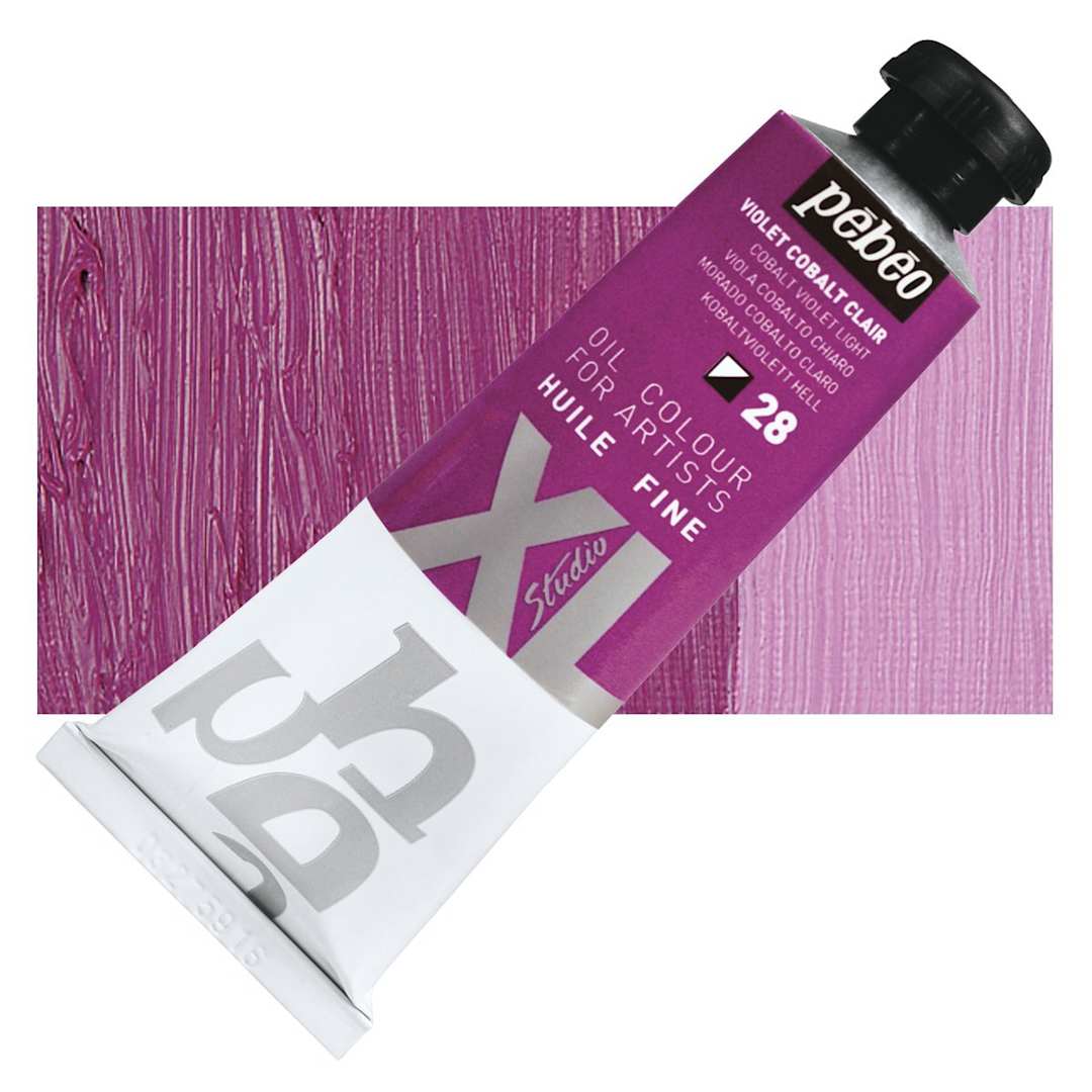 Open in modal - Pebeo XL Studio Oil Paint - Cobalt Violet Light, 37 ml tube and swatch