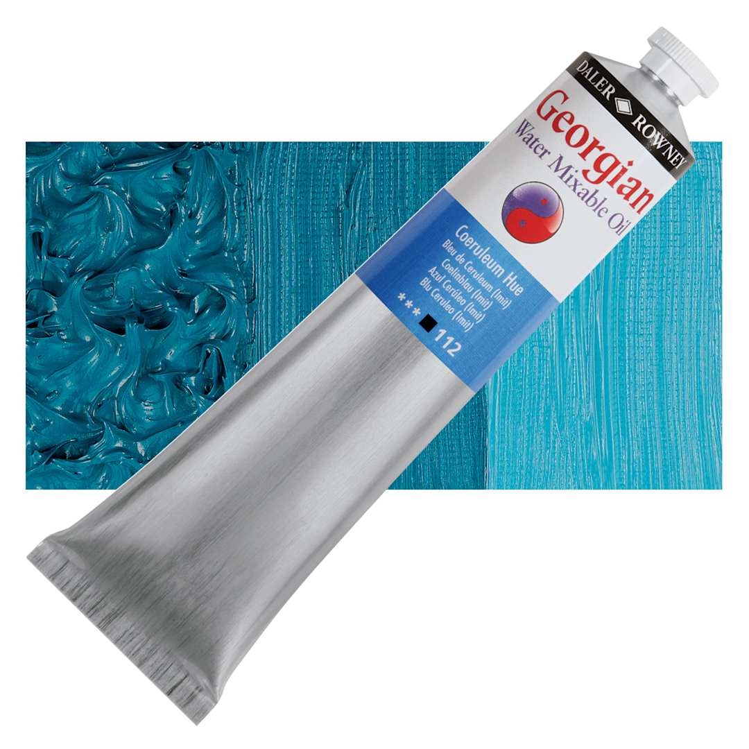 Open in modal - Georgian Water Mixable Oil - Coeruleum Hue, 200 ml tube and swatch