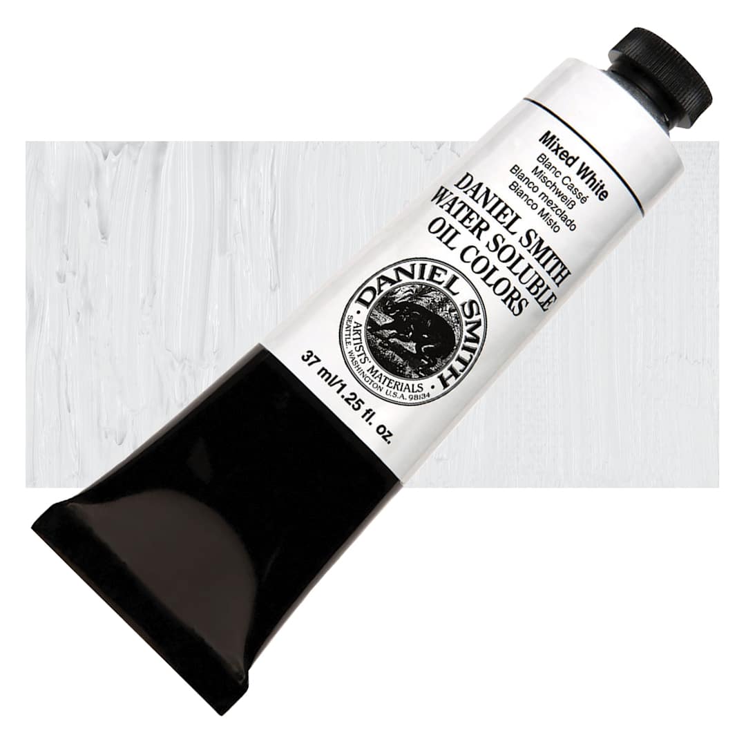Open in modal - Daniel Smith Water-Soluble Oil - Mixed White, 37 ml Tube and swatch
