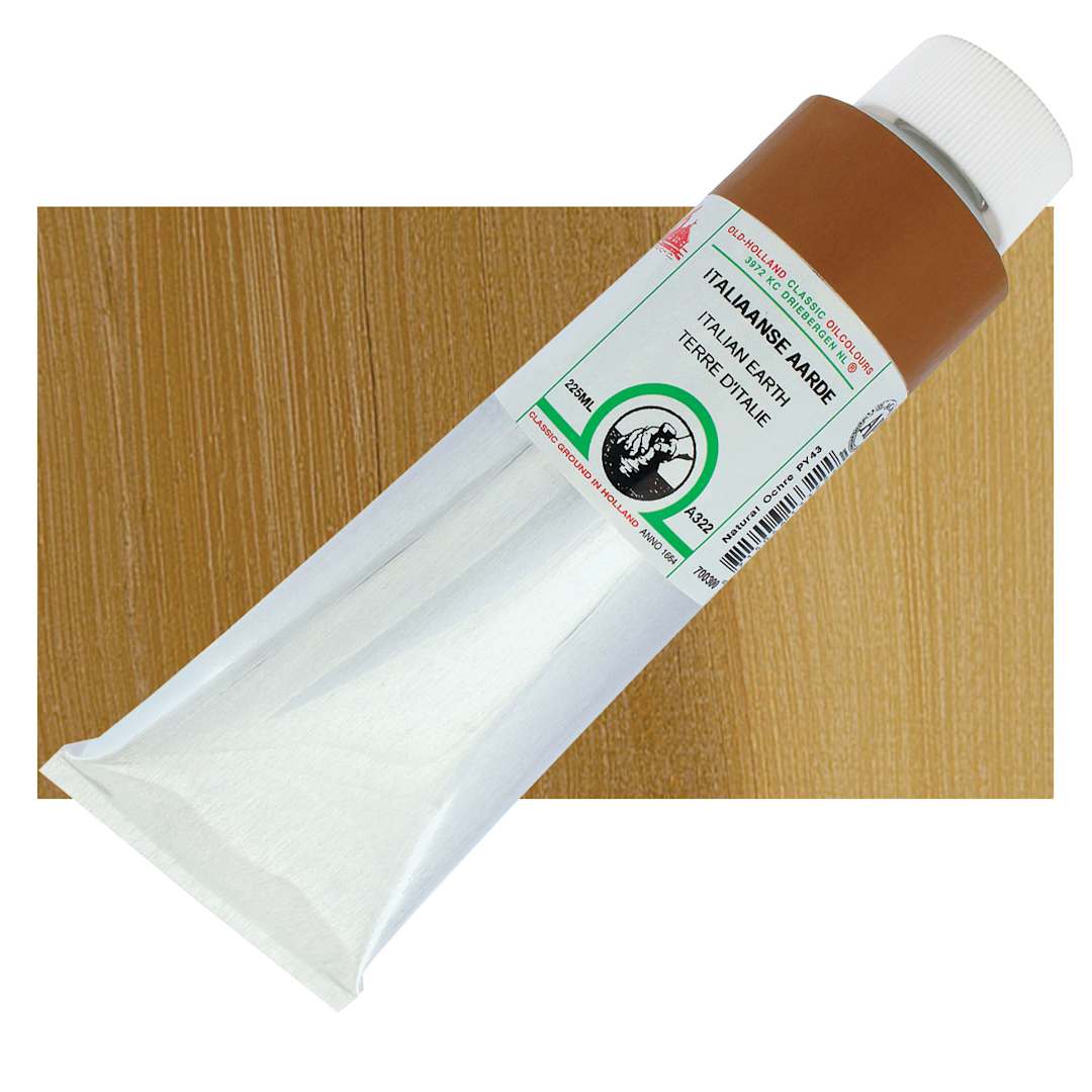 Open in modal - Old Holland Classic Oil Color - Italian Earth, 225 ml tube and swatch