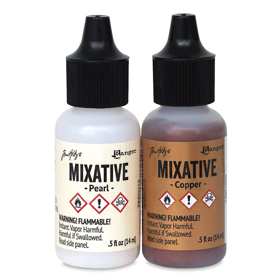 Open in modal - Ranger Tim Holtz Alcohol Ink Mixatives - Copper and Pearl, Pkg of 2