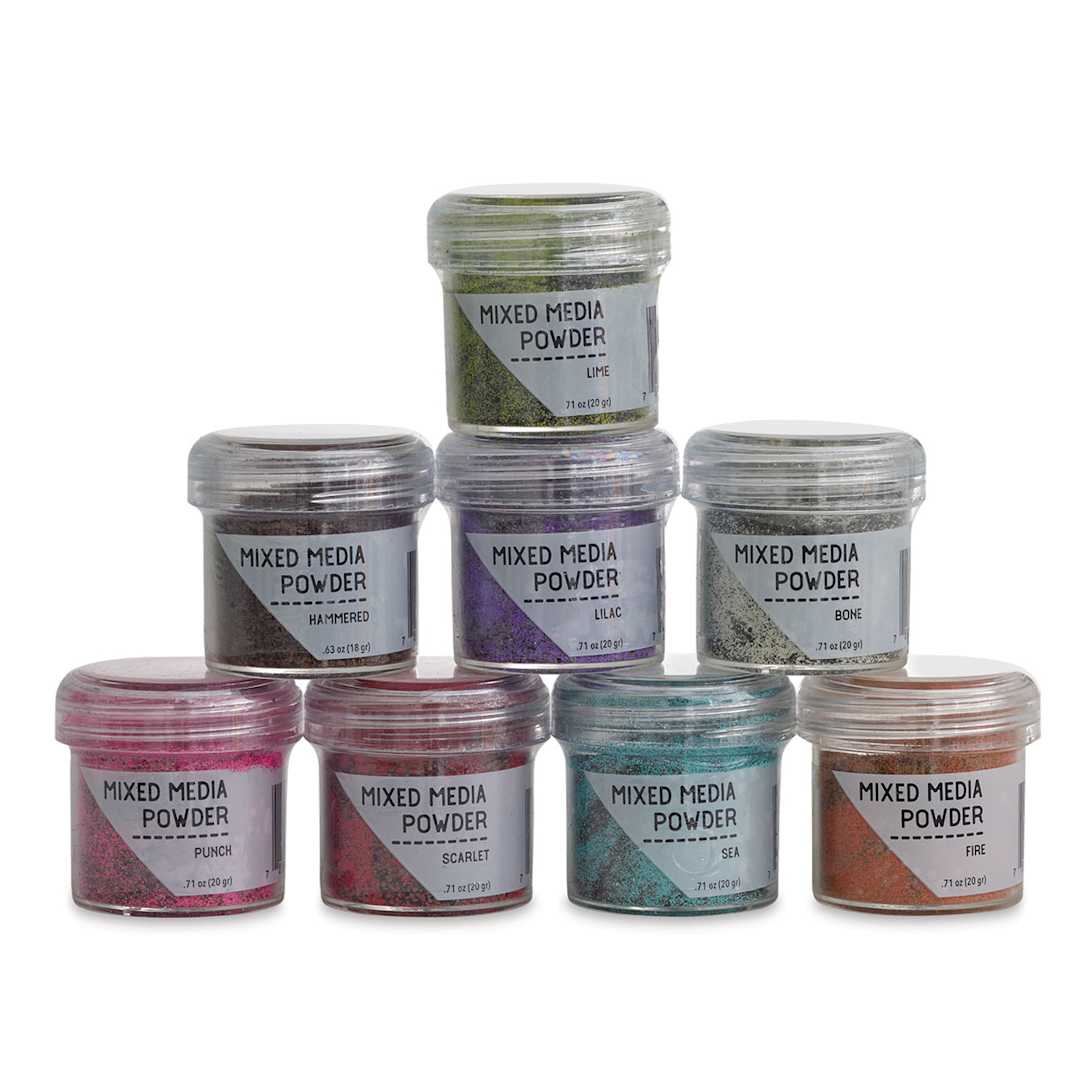 Open in modal - Ranger Mixed Media Powders - Seven colors of Media Powders stacked in pyramid
