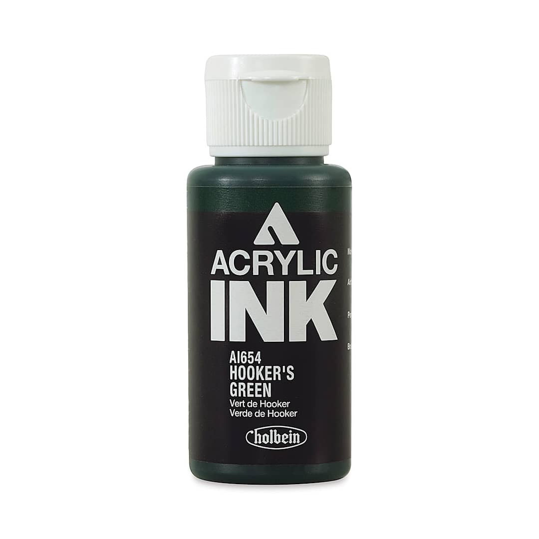 Open in modal - Holbein Acrylic Ink - Hooker's Green, 30 ml