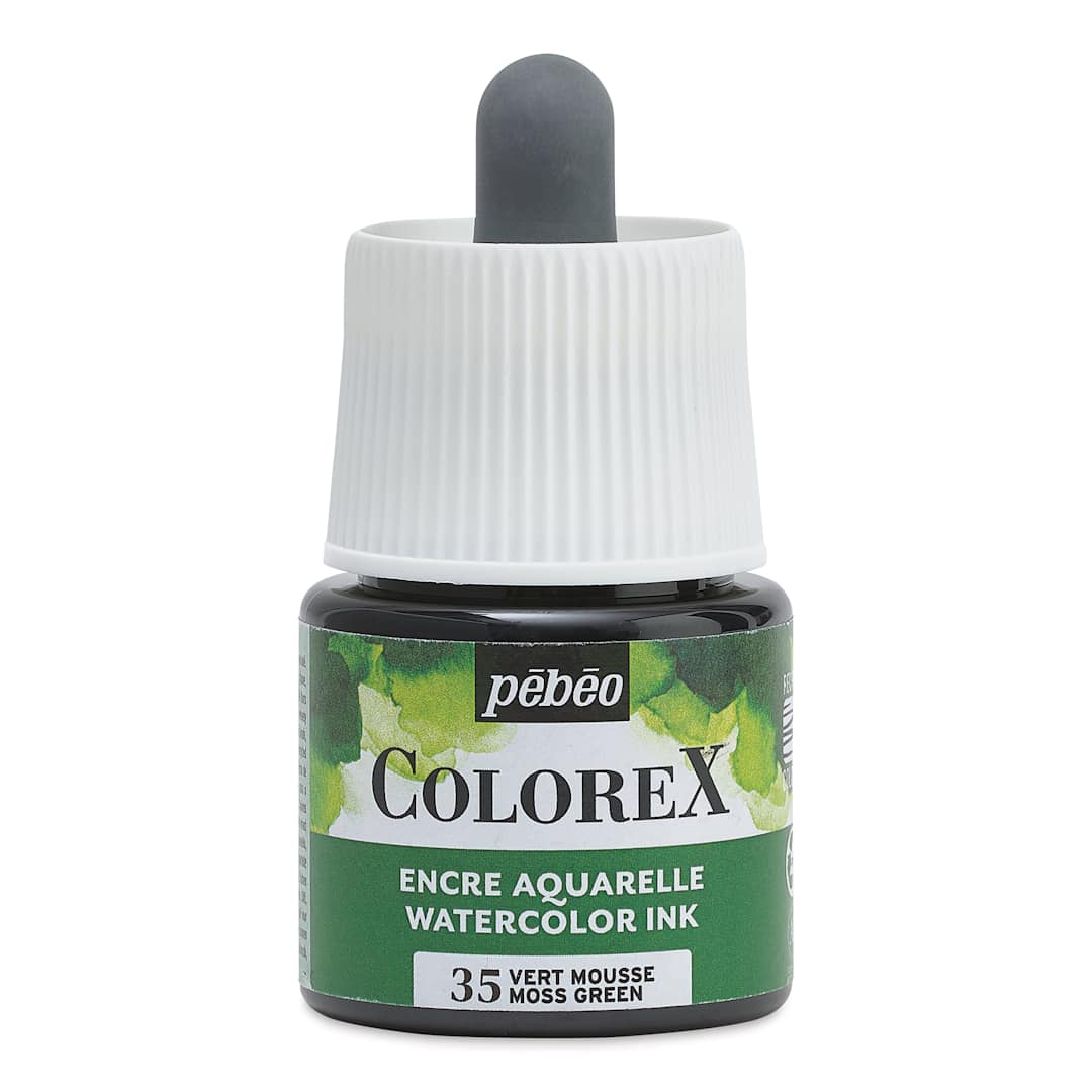 Open in modal - Pebeo Colorex Inks - Moss Green, 45 ml, front of bottle