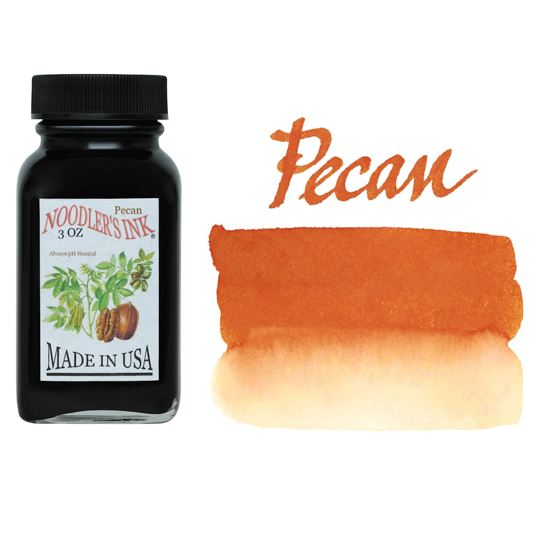 Open in modal - Noodler's Ink Fountain Pen Ink - Pecan, swatch and bottle