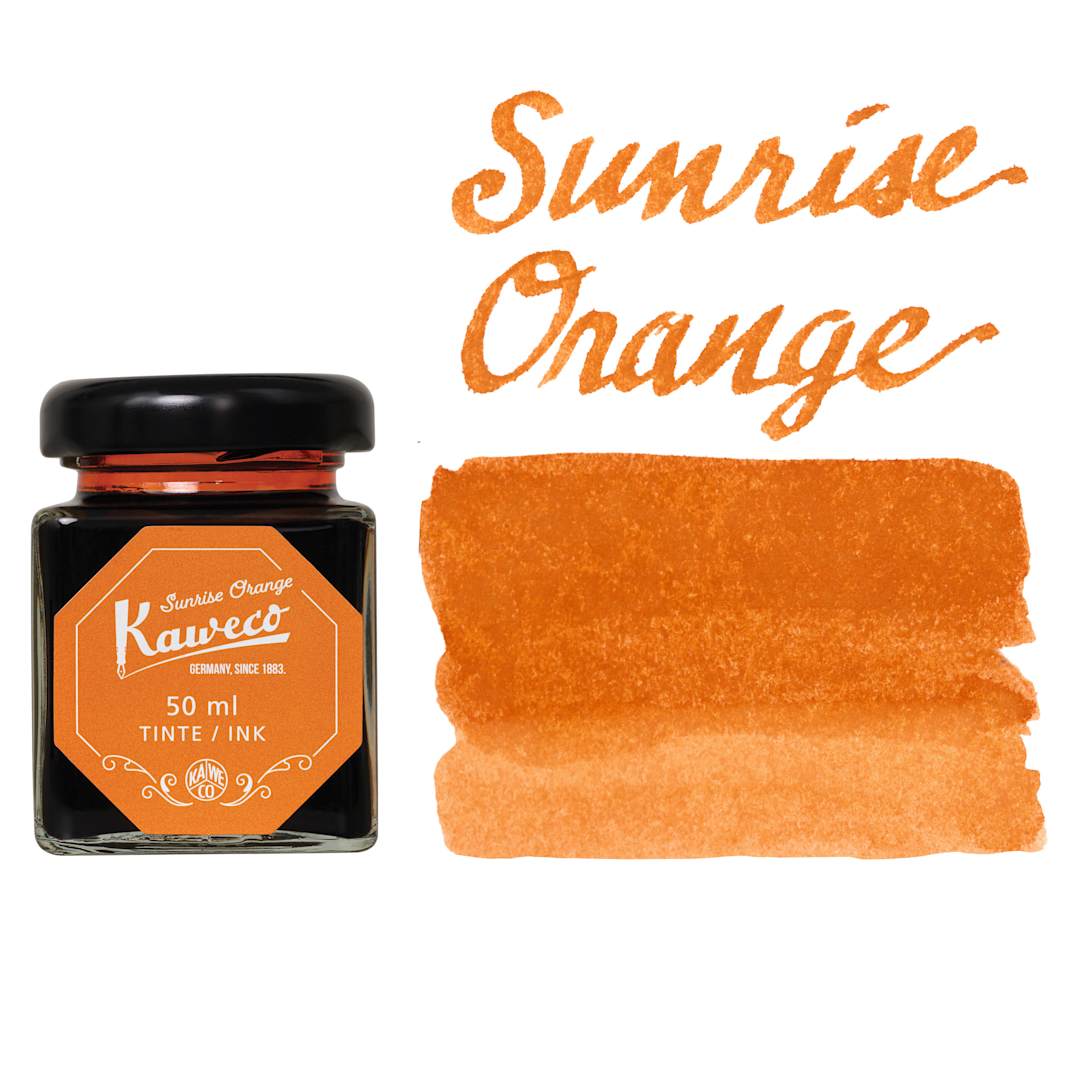Open in modal - Kaweco Fountain Pen Ink - Sun Orange, swatch and bottle