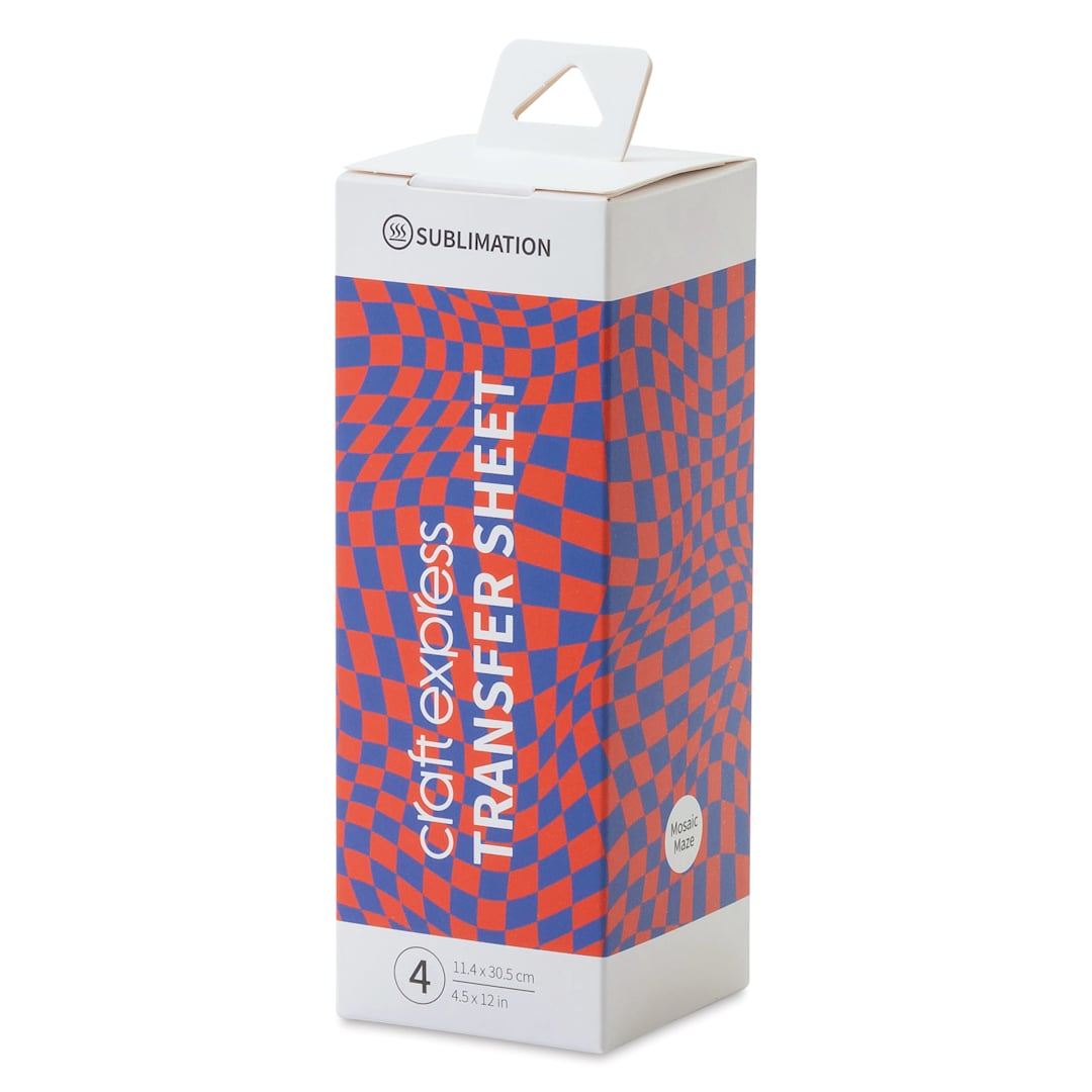 Open in modal - Craft Express Sublimation Pattern Transfer Sheets - Mosaic Maze, 4-1/2" x 12", Pkg of 4 front of box