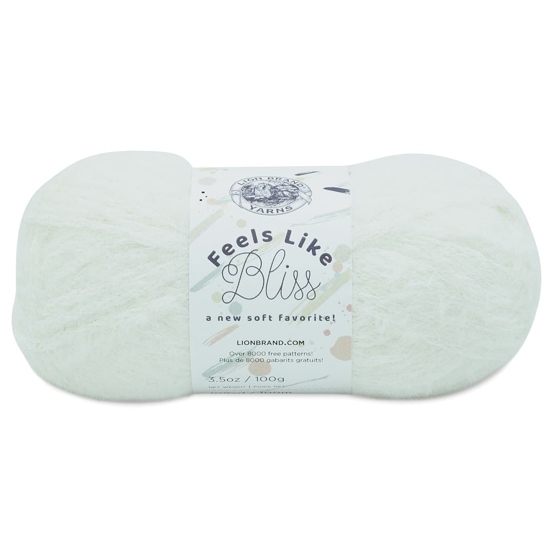 Open in modal - Lion Brand Feels Like Bliss Yarn - White, 109 yards