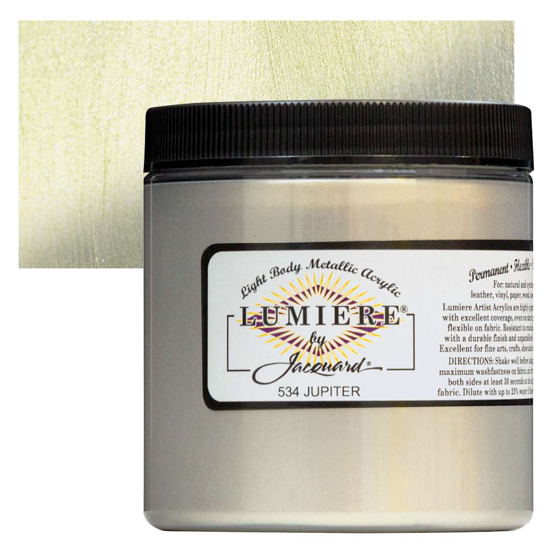Open in modal - Jacquard Lumiere Acrylic - Jupiter, 8 oz Jar and swatch