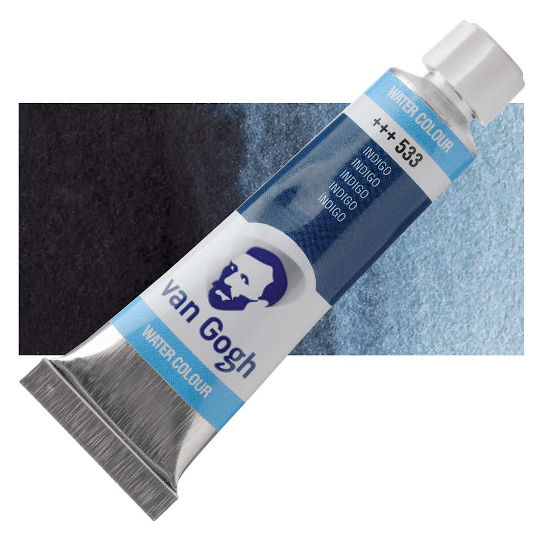 Open in modal - Van Gogh Watercolor - Indigo, 10 ml tube and swatch