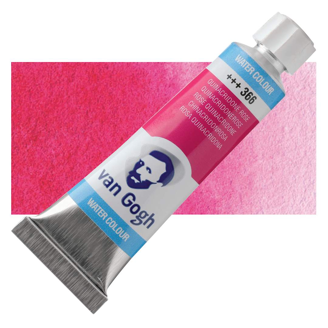 Open in modal - Van Gogh Watercolor - Quinacridone Rose, 10 ml tube and swatch