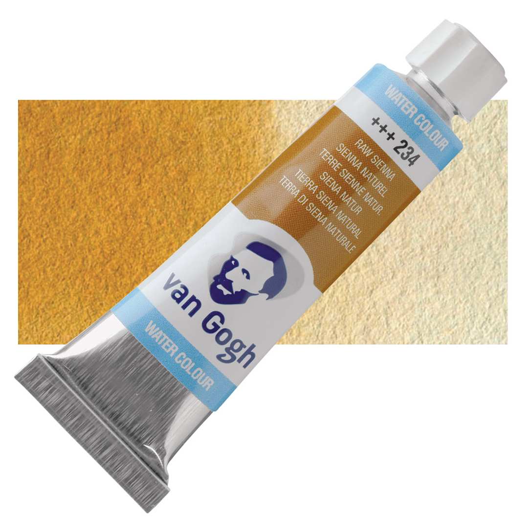 Open in modal - Van Gogh Watercolor - Raw Sienna, 10 ml tube and swatch