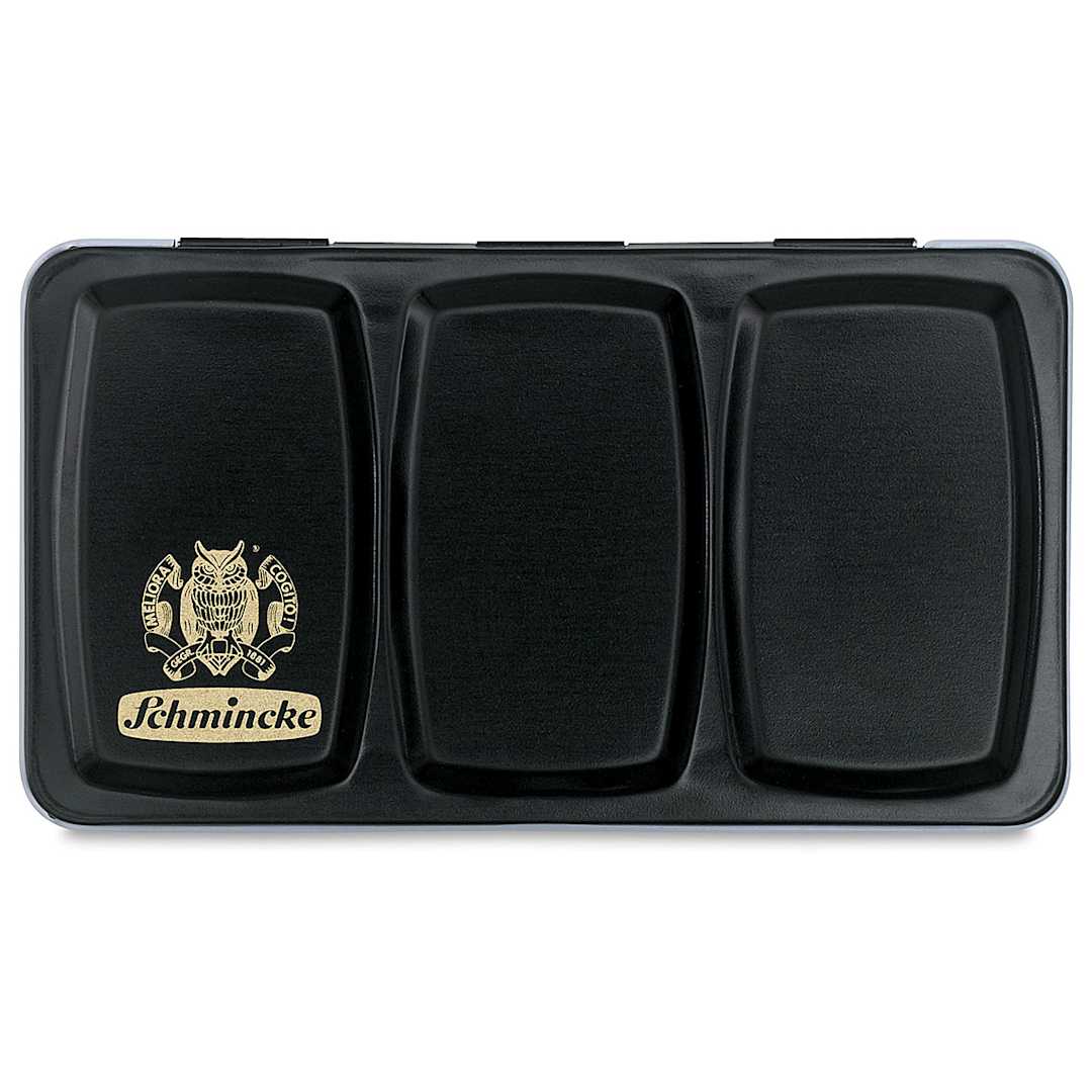 Open in modal - Schmincke Empty Watercolor Tins - Top view of Tin for 12 Half Pans