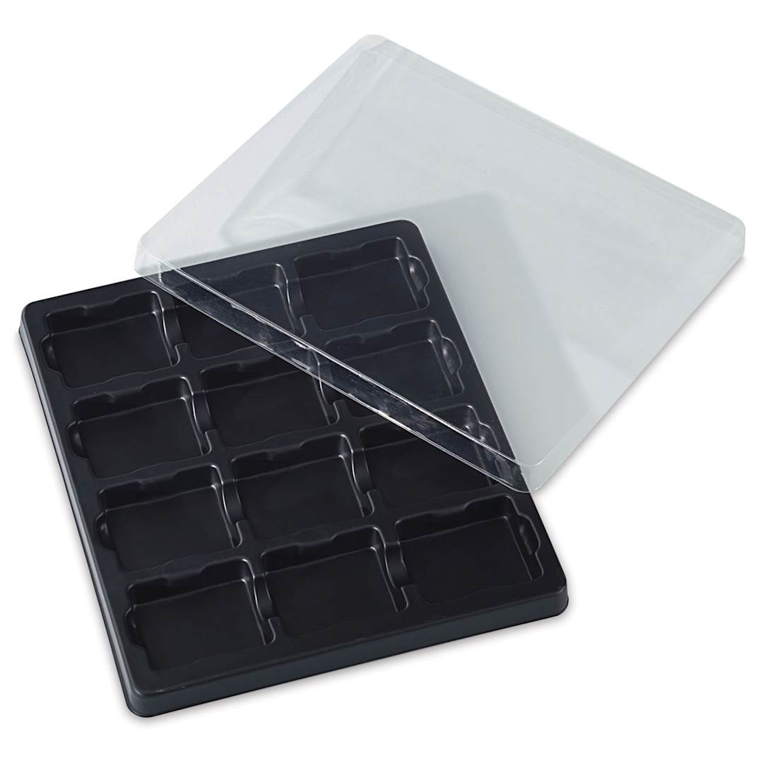 Open in modal - Richeson Semi-Moist Tempera Cake - Empty 12 Color Tray with Lid