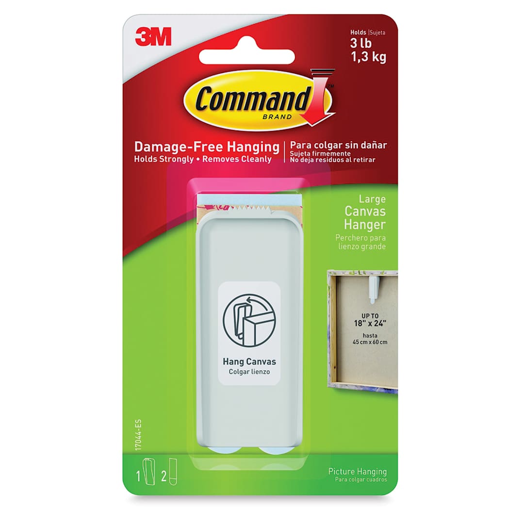 Open in modal - 3M Command Canvas Hangers - Front of blister package shown
