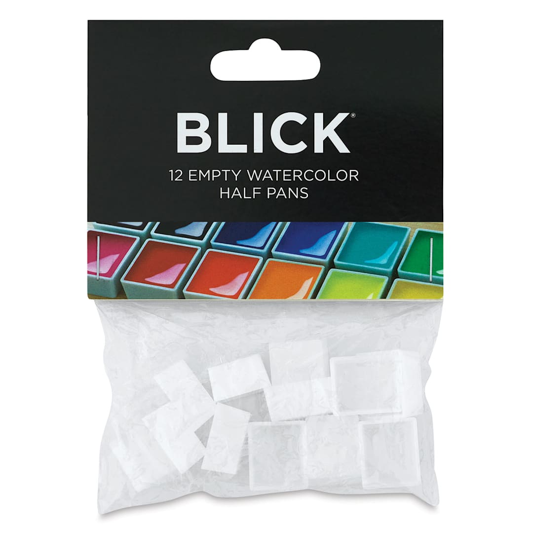 Open in modal - Blick Empty Watercolor Half Pans - Front view of package of 12