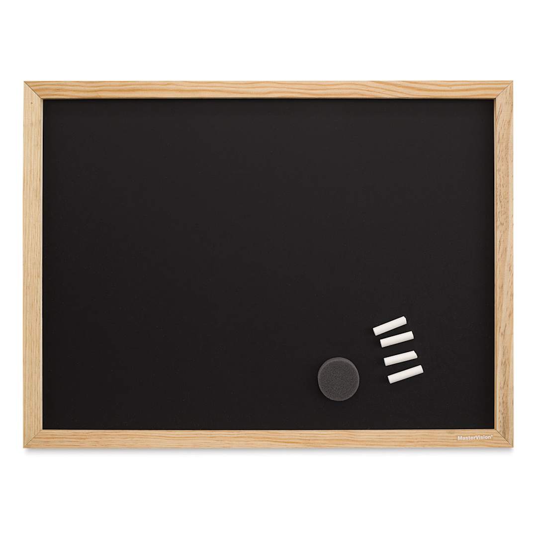Open in modal - MasterVision Pine Wood Frame Chalkboard - 18" x 24" (Front)