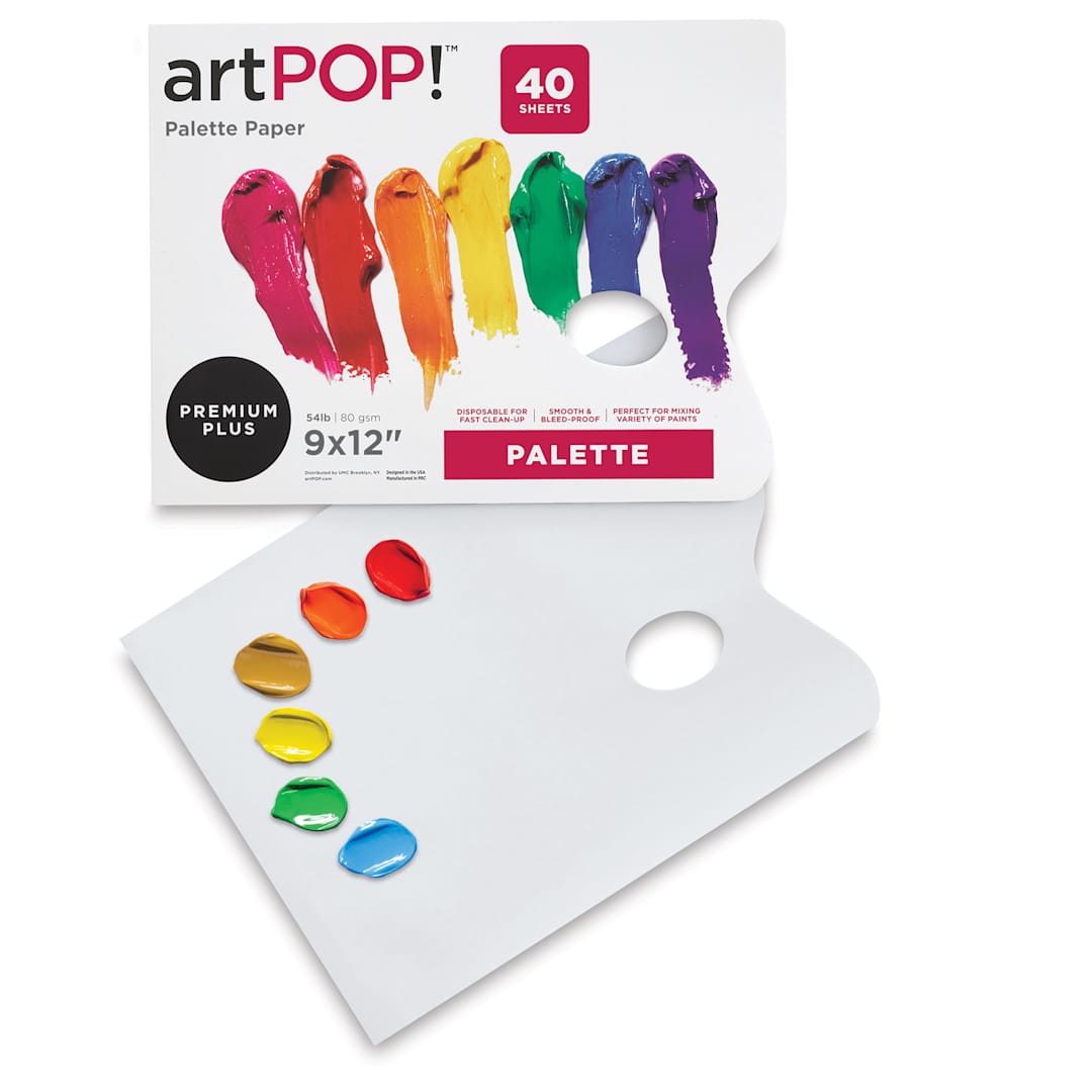 Open in modal - artPOP! Palette Paper - 9" x 12", 40 Sheets (palette paper with paint applied to it)