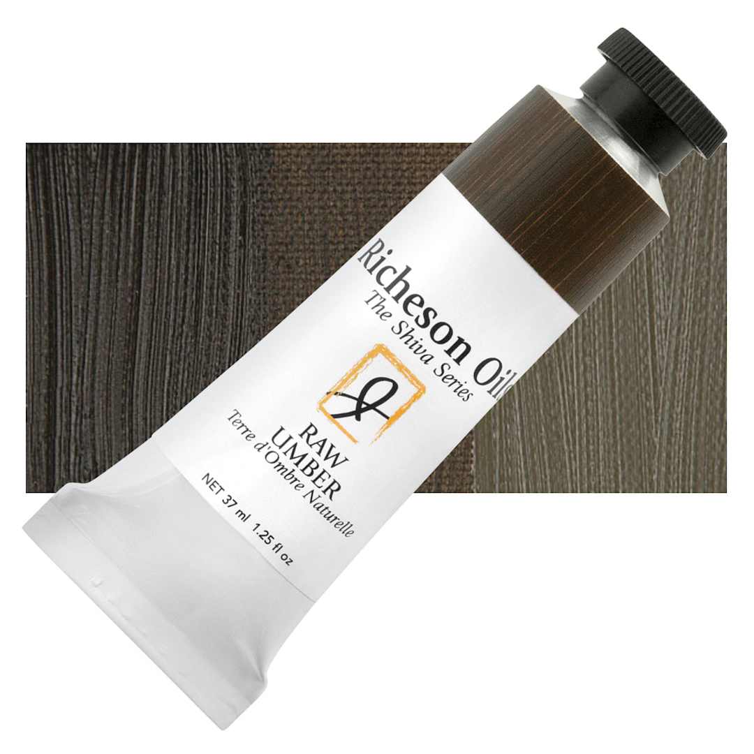 Open in modal - Shiva Signature Artist Oil Color - Raw Umber, 1.25 oz Tube and swatch
