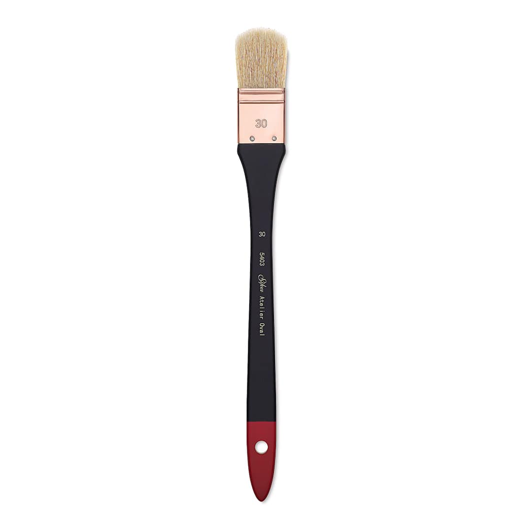 Open in modal - Silver Brush Atelier Hog Bristle Oval Mottler Brush - Size 30
