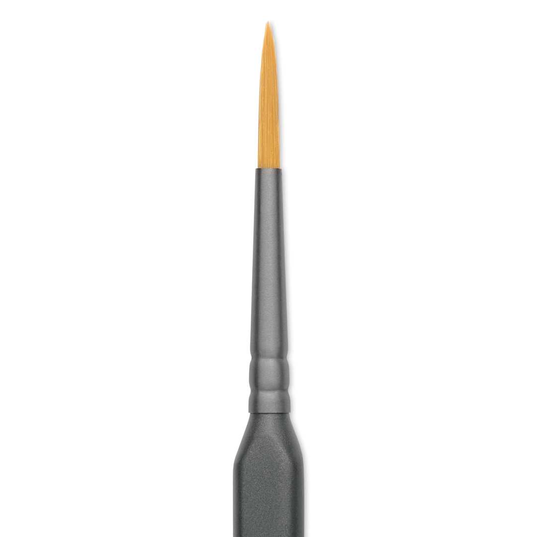 Open in modal - Vallejo Synthetic Golden Toray Hobby Brush - Precision Round, Size 3, close up