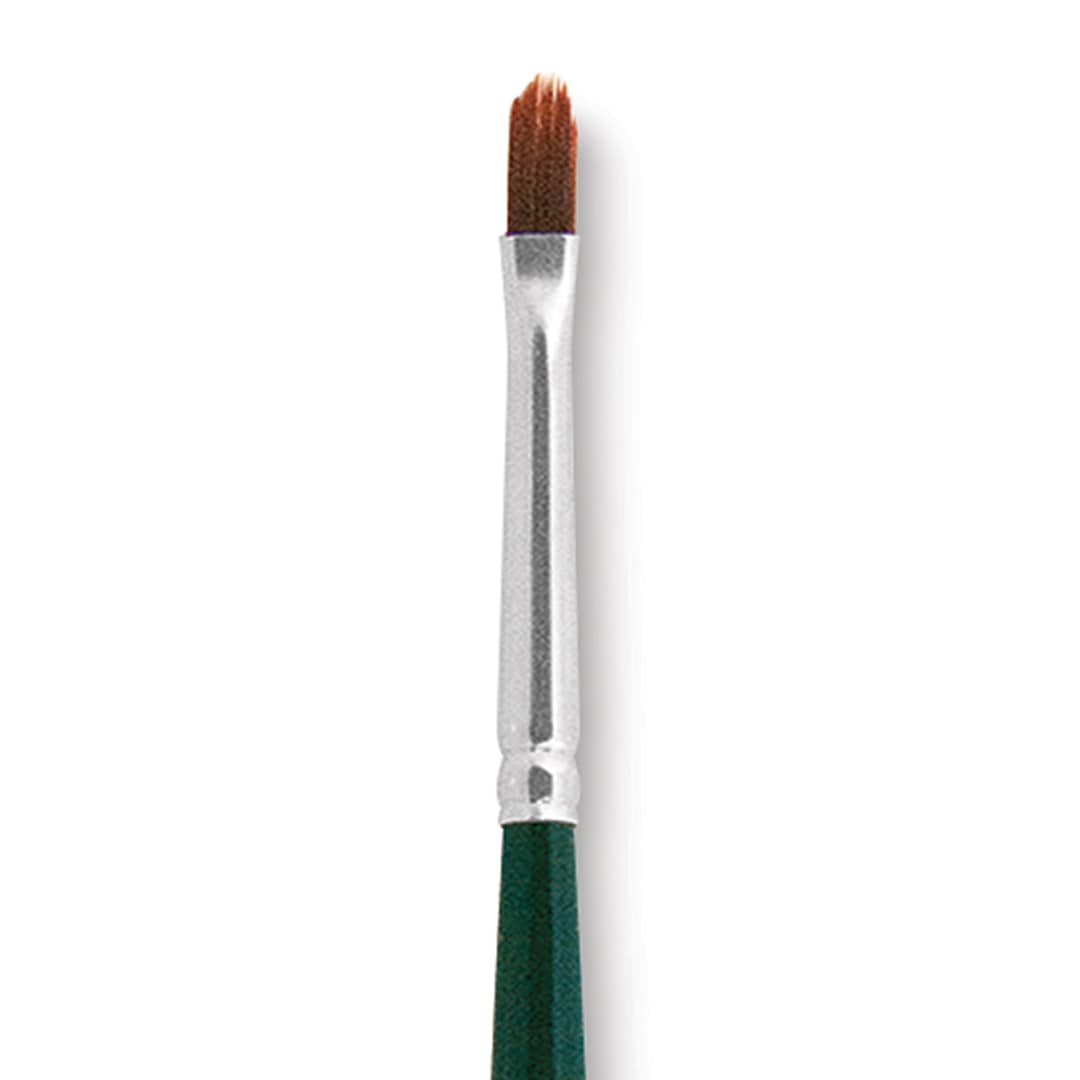 Open in modal - Silver Brush Ruby Satin Synthetic Brush - Filbert Comb, Size 1/8, Short Handle close-up