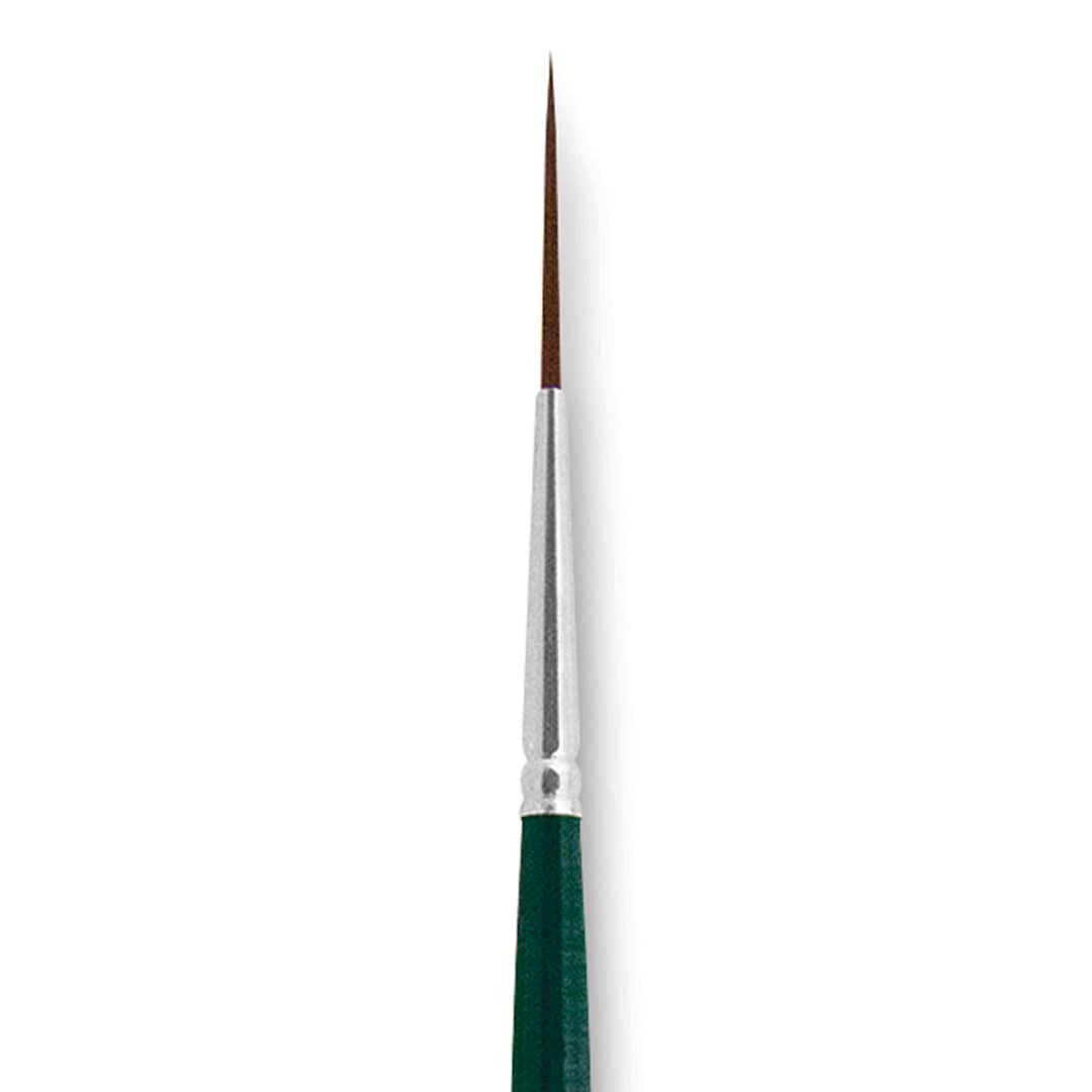 Open in modal - Silver Brush Ruby Satin Synthetic Brush - Script Liner, Size 2, Short Handle close-up