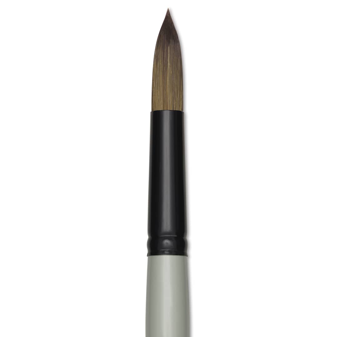 Open in modal - Silver Brush Black Pearl Synthetic Brush - Series 6400, Round, Size 12, Long Handle, close-up