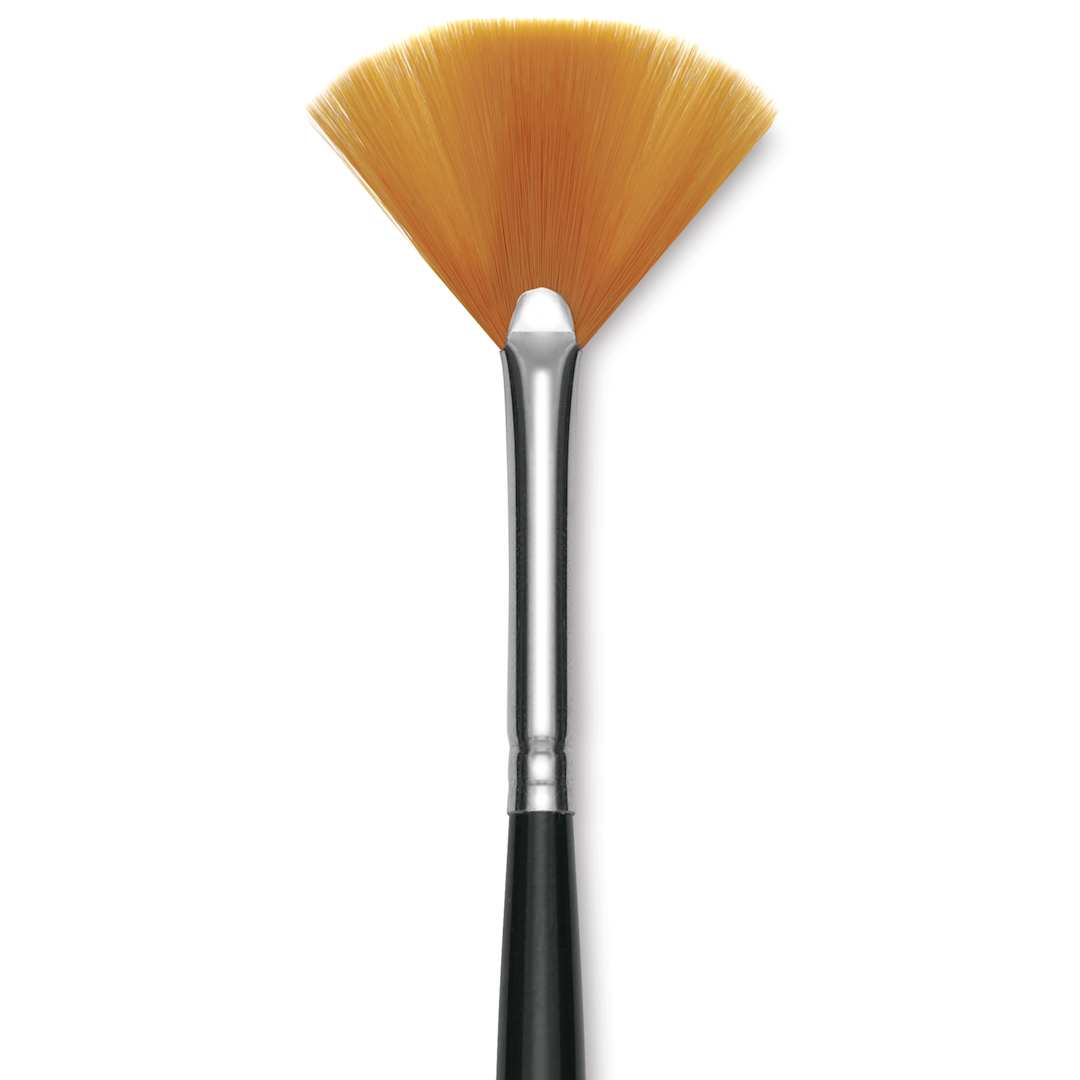Open in modal - Utrecht Synthetic Sablette Brush - Long Handle, Fan, Size 2, close-up