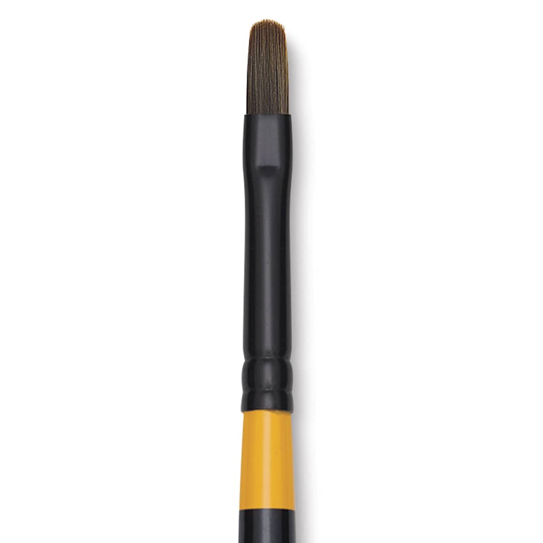 Open in modal - Utrecht Manglon Synthetic Brush - Filbert, Size 6, Long Handle close-up