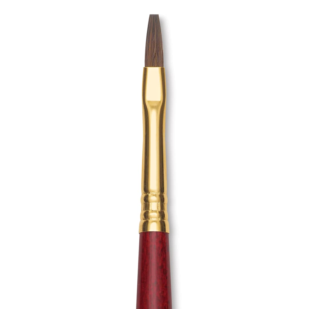 Open in modal - Blick Master Synthetic Kolinsky Brush - Long Handle, Flat, Size 4, close-up