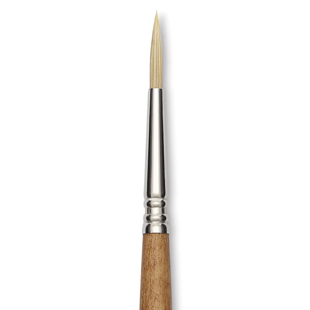 Open in modal - Escoda Futura Synthetic Bristle Brush - Series 5400, Round, Size 4, Long Handle, close-up