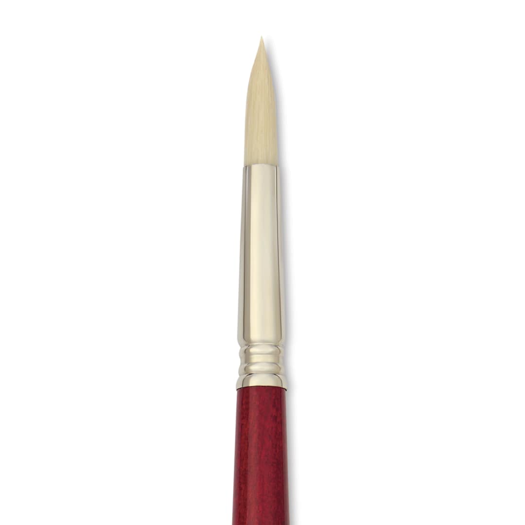 Open in modal - Escoda Marfil Synthetic Bristle Brushes - Series 4475 Round, Size 12, Long Handle, close-up