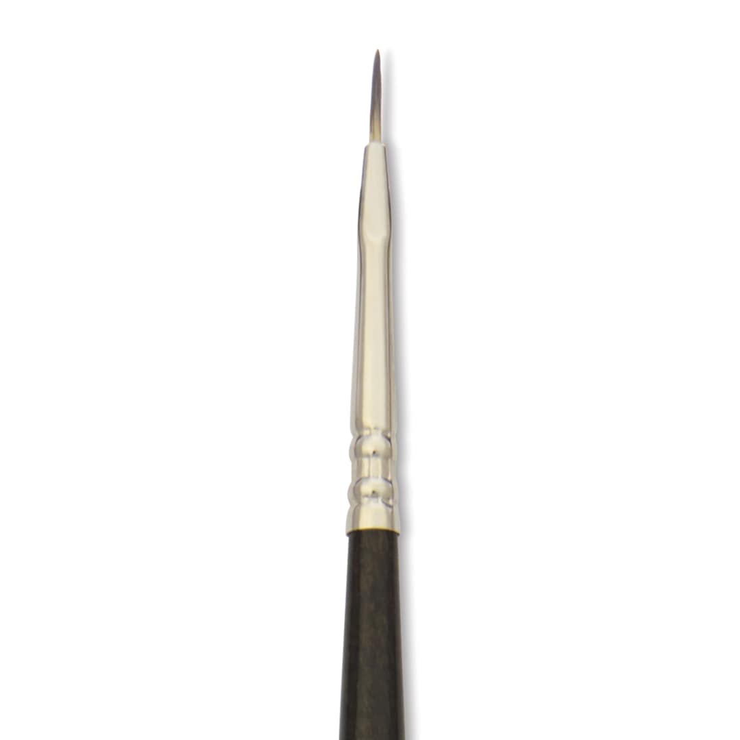 Open in modal - Escoda Vintage Synthetic Brush - Flat, Long Handle, Size 0, close-up