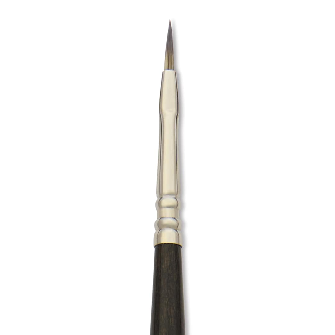Open in modal - Escoda Vintage Synthetic Brush - Flat, Long Handle, Size 1, close-up
