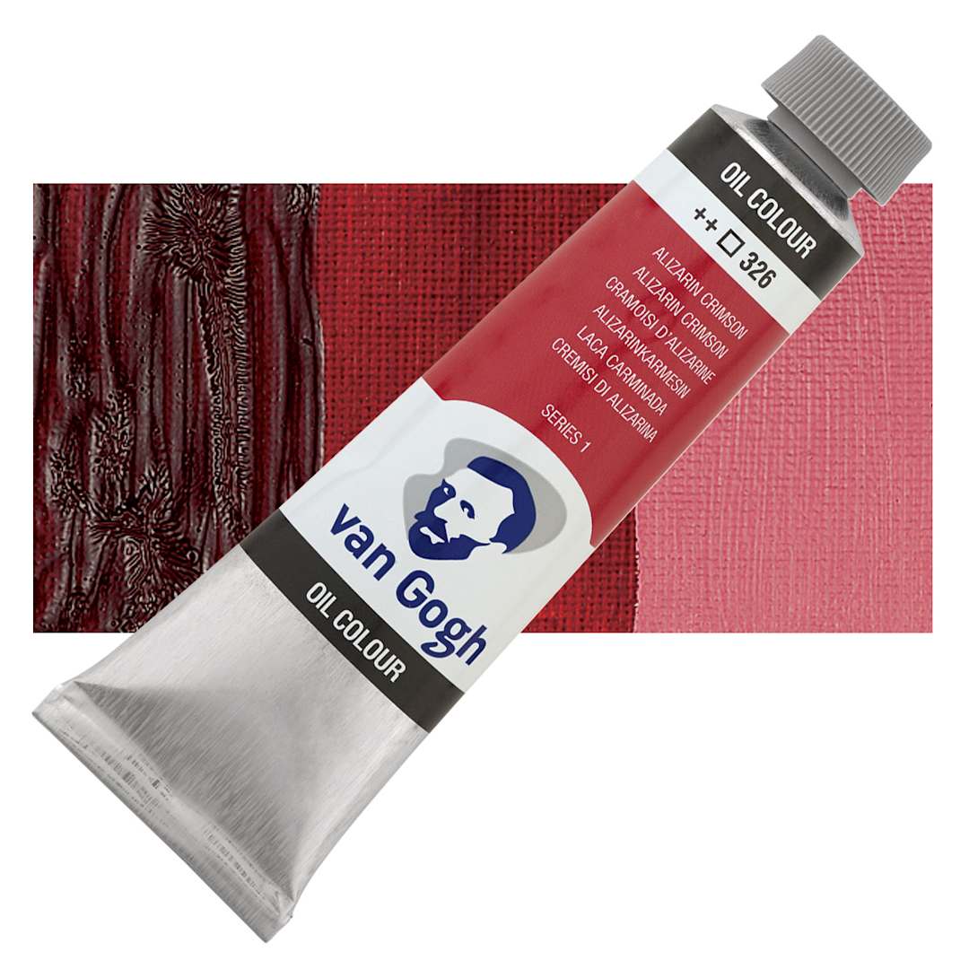 Open in modal - Van Gogh Oil Paint - Alizarin Crimson, 40 ml tube and swatch