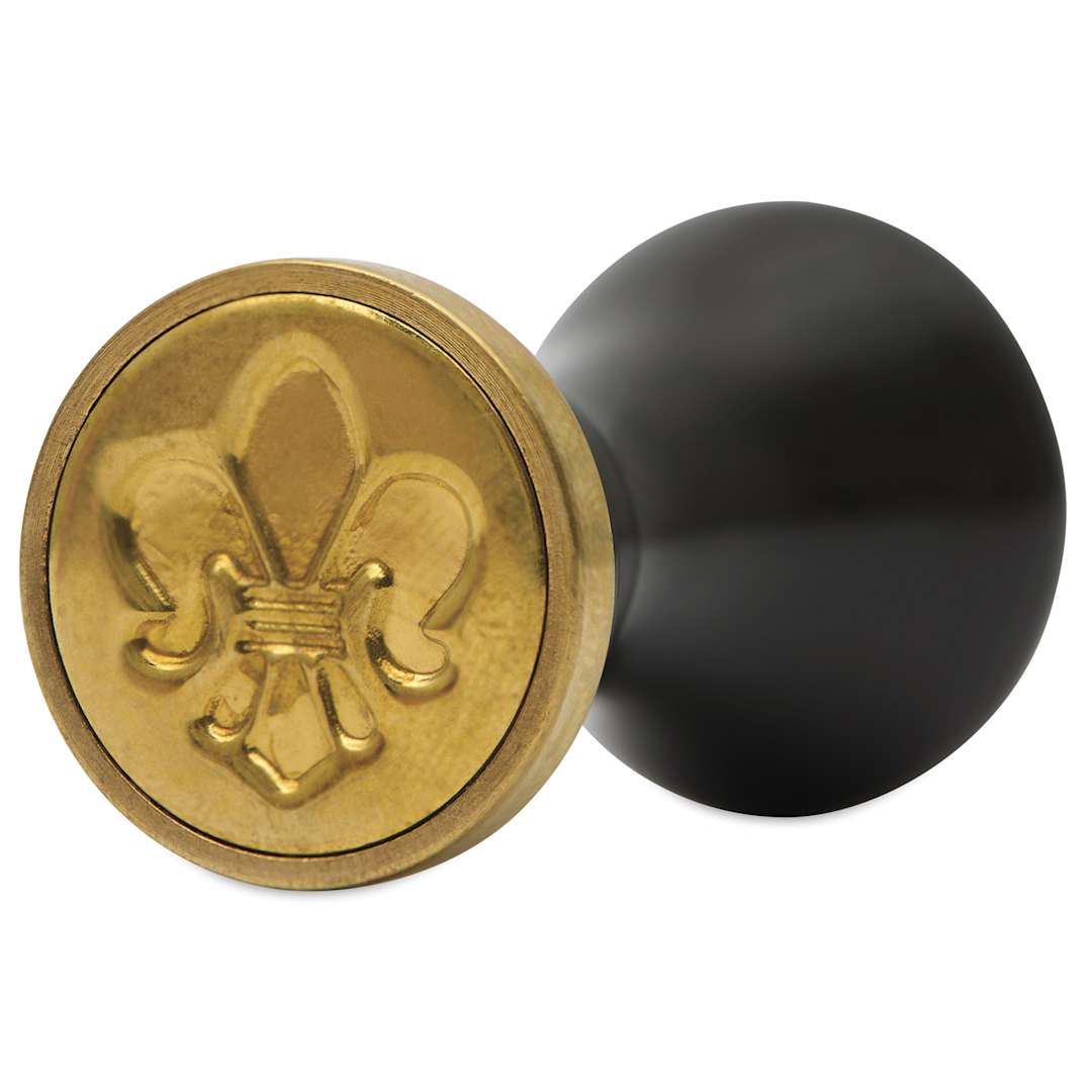 Open in modal - Manuscript Wax and Seal Small Ceramic Coin Set - Fleur De Lys, close up