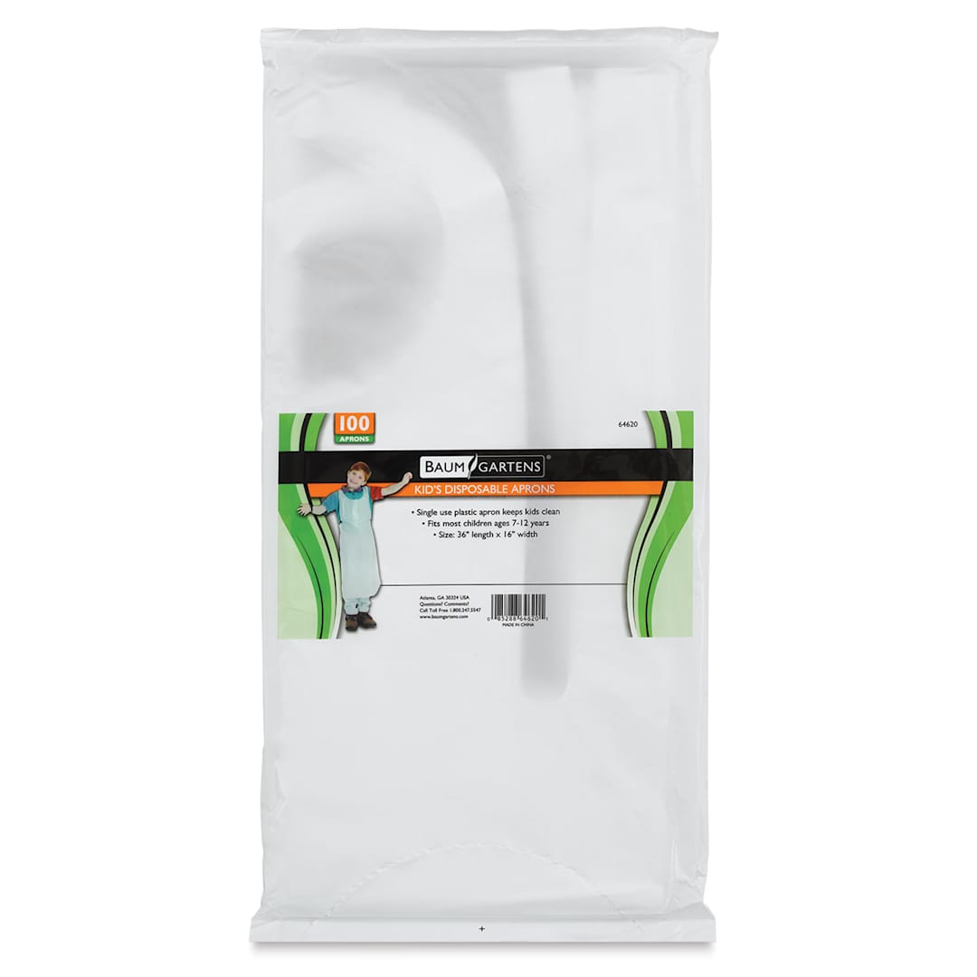 Open in modal - Children's Large Disposable Plastic Aprons - Front of package