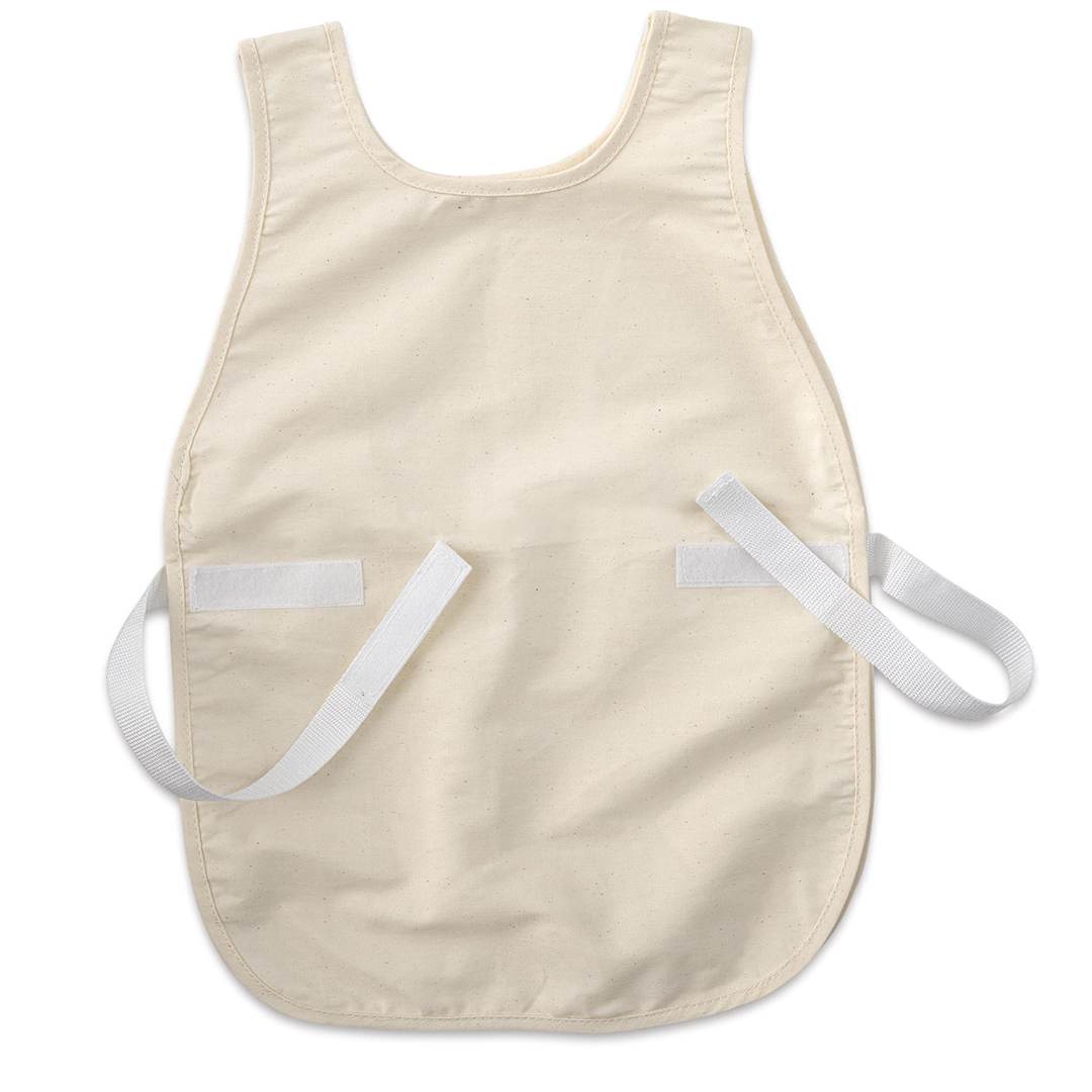 Open in modal - Children's Art Smock - Front view of 16" x 24" flat smock showing ties